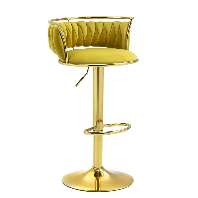 Mercer41 Gagloria Swivel Adjustable Height Bar Stool Wayfair